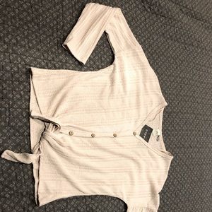 XS Paper & Crane Button/Tie front top NWT